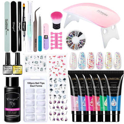 Get Salon-Worthy Nails at Home with our Poly Nail Gel Kit With 54W UV Lamp