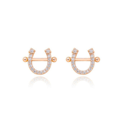 Horseshoe Zircon Necklace and Earrings Set: Embrace Elegance and Luck
