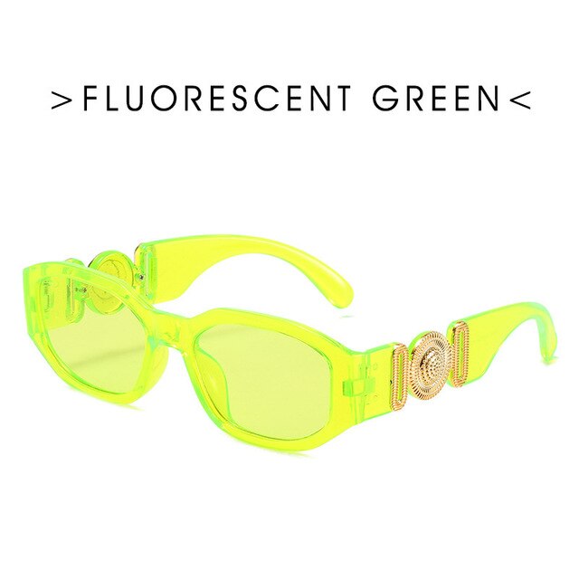 Step into Retro Chic: Women's Retro Green Rectangular Sunglasses