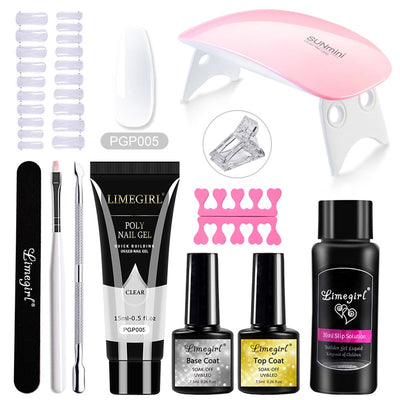 Get Salon-Worthy Nails at Home with our Poly Nail Gel Kit With 54W UV Lamp