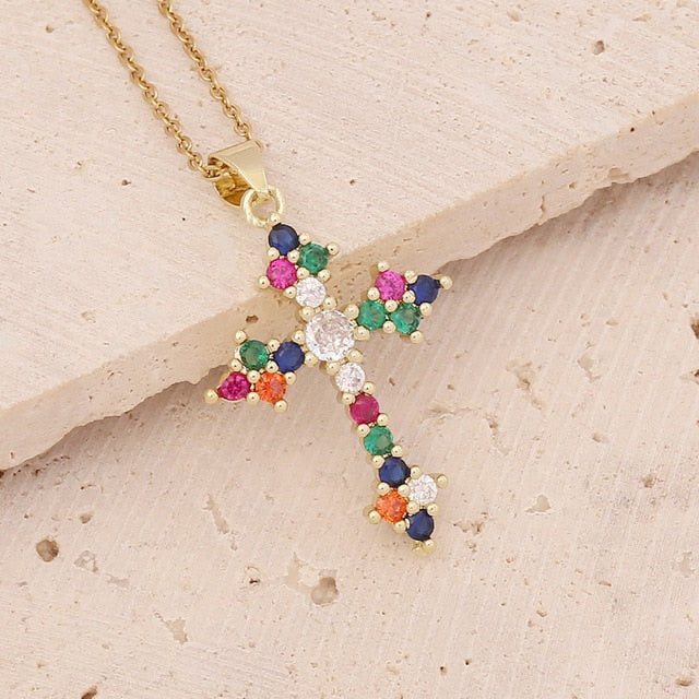 Gold Plated Cross Pendant Necklace