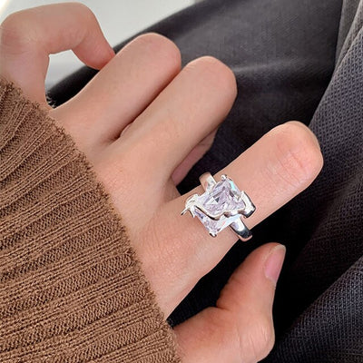 Embrace Modern Elegance with the Square Zircon Ring: A Sparkling Expression of Style