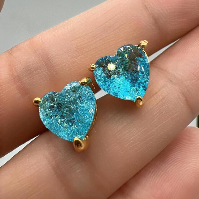 Color Stone Stud Earrings