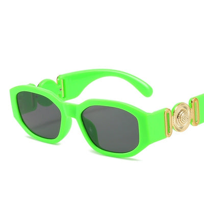 Step into Retro Chic: Women's Retro Green Rectangular Sunglasses