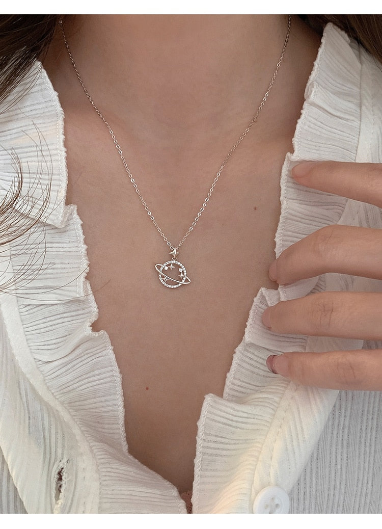 Planet Star Zircon Necklace: A Stellar Gift for Your Loved One