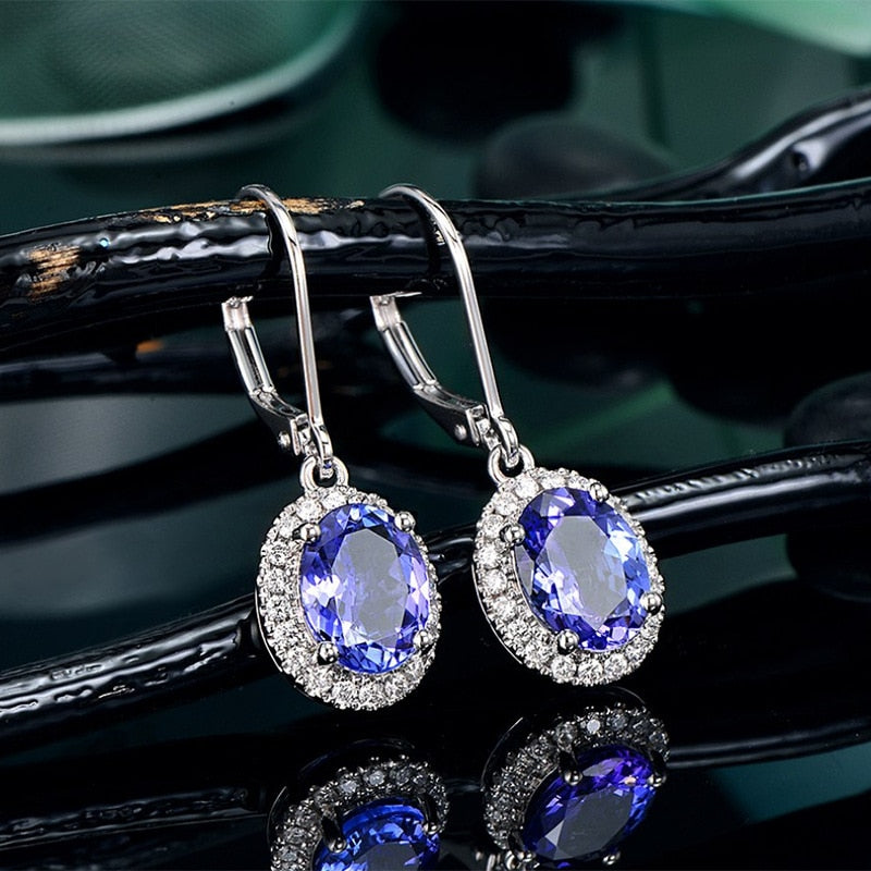 Elevate Your Style with Luxurious Crystal Oval Dangle Earrings