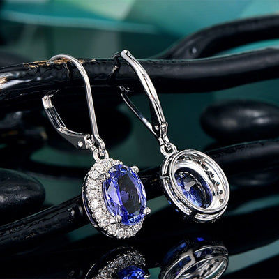 Elevate Your Style with Luxurious Crystal Oval Dangle Earrings