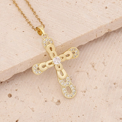 Gold Plated Cross Pendant Necklace