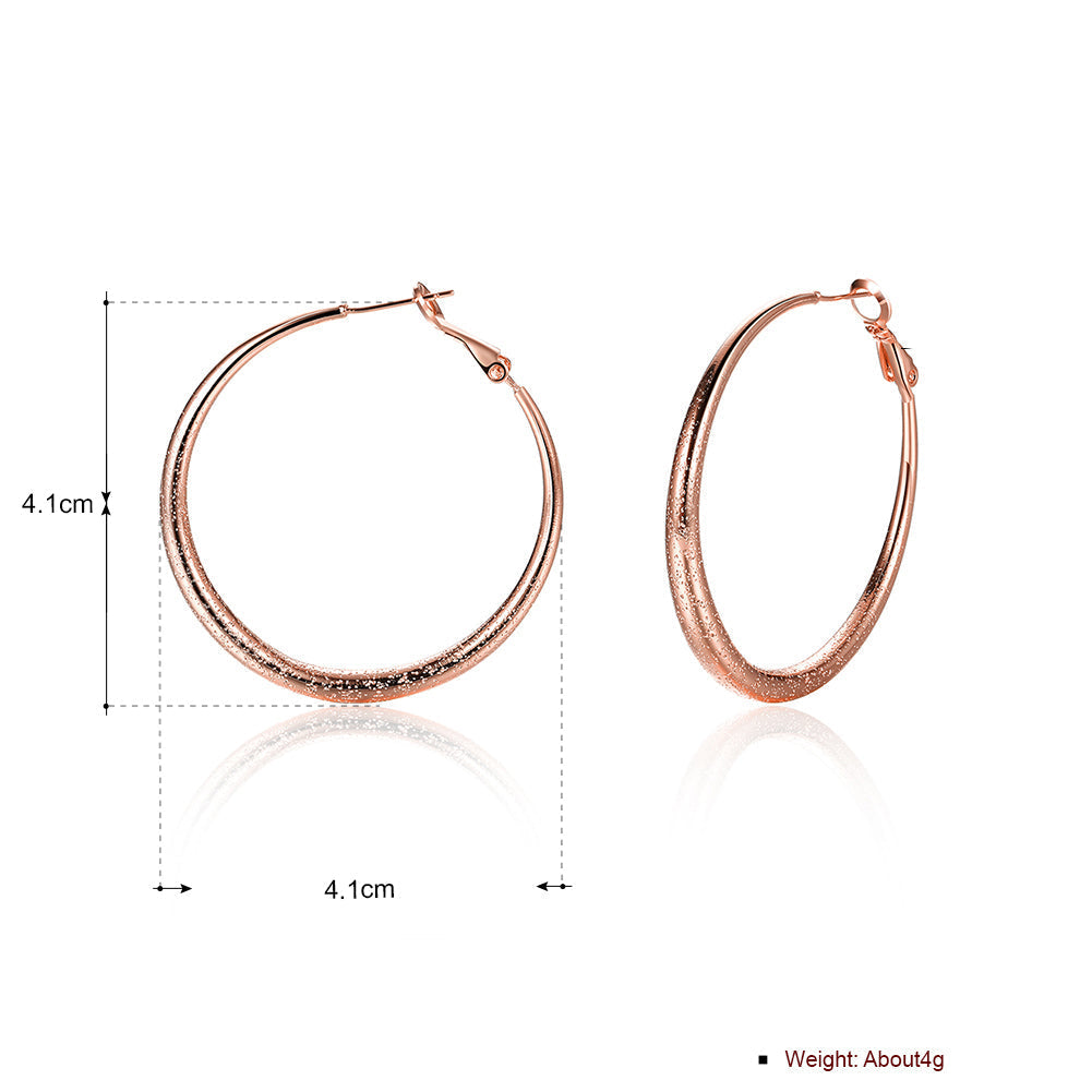 1.6" Round Hoop Earring in 18K Rose Gold Plated
