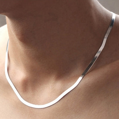 Snake Chain Platinum Plated Men`s Necklaces